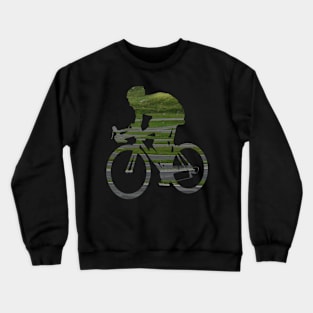 Cycling racing bike driving through steep serpentines Crewneck Sweatshirt